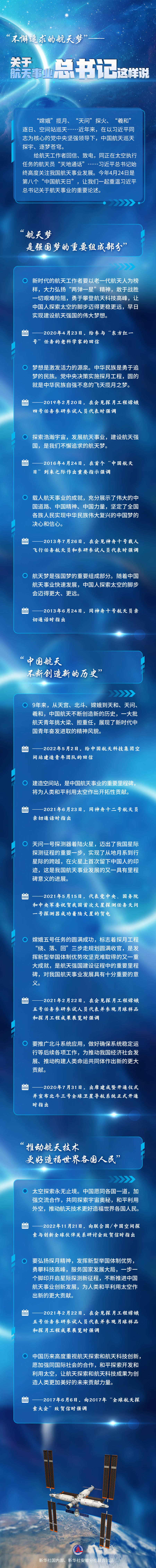 “不懈追求的航天梦”——关于航天事业总书记这样说